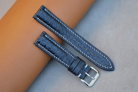 Dark Navy Aliigator Leather Watch Strap