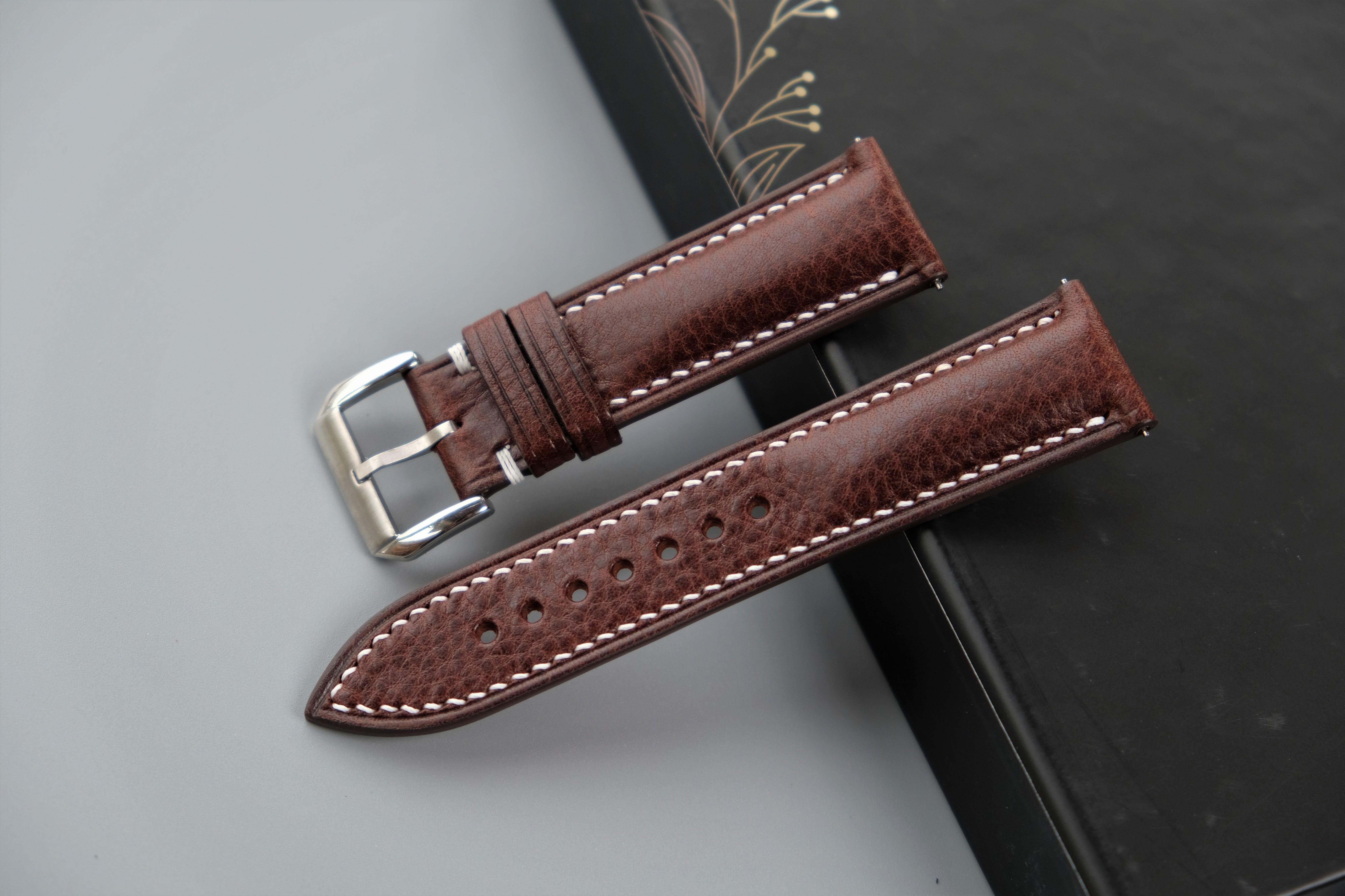 Brown MBOX LUX Leather Watch Strap